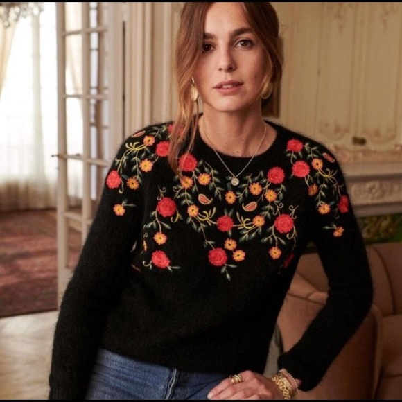 Sezane Sweaters - Sezane Embroidered Sweater Small
